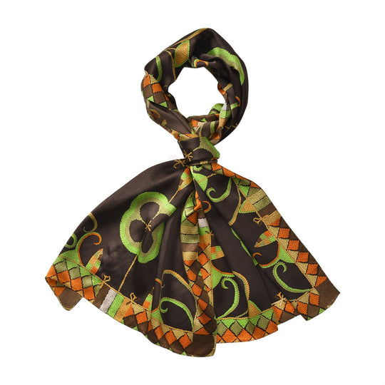 LA MAREY - 100% Maulbeerseidenschal, 55x170cm, Mohnblume