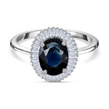 RHAPSODY - AAAA Monte Belo Indigolith, Weißer Diamant VS-EF Ring, 950 Platin (Größe 20.00) ca. 1.24 ct