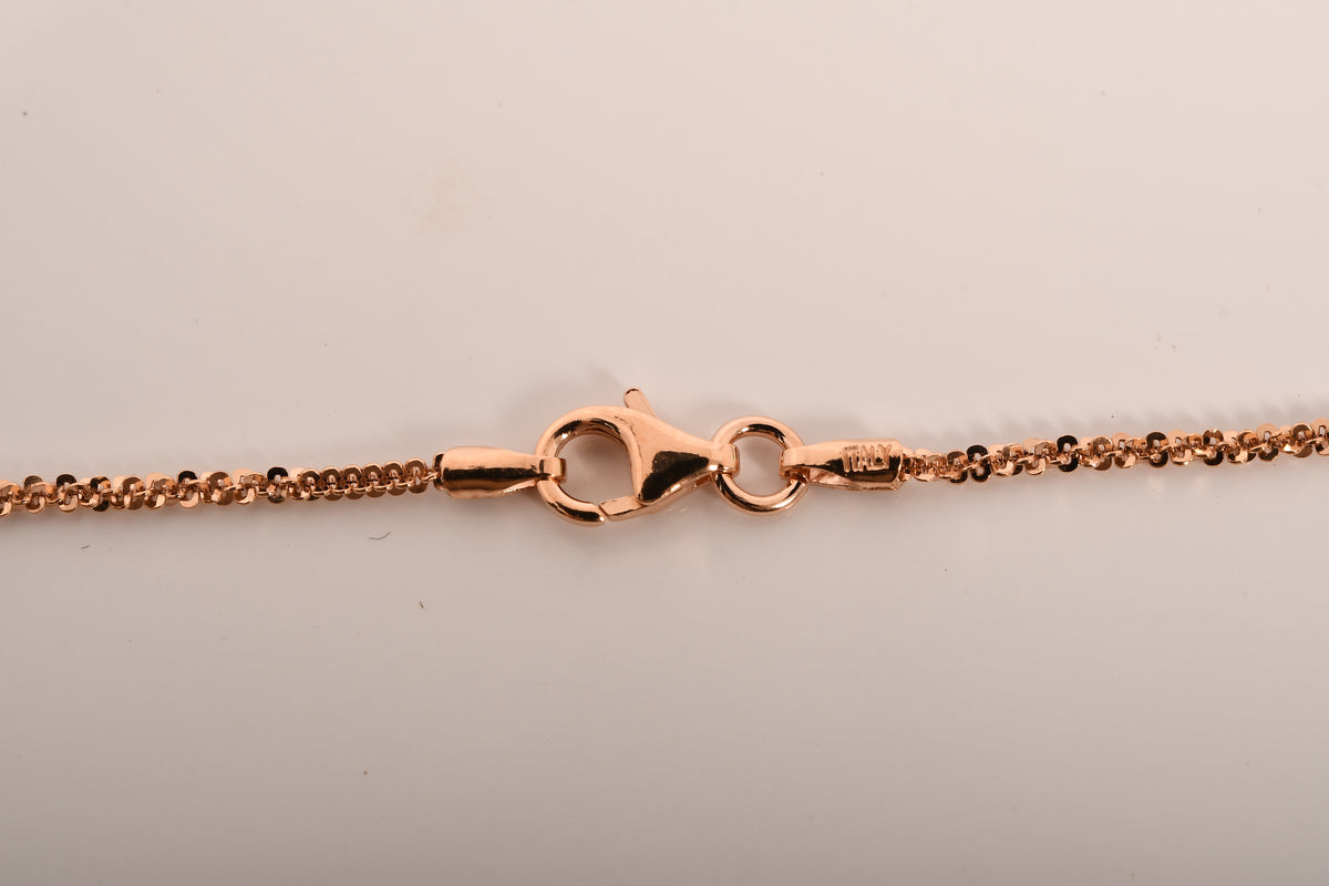 Italienische Rock Kette, 925 Silber rosévergoldet, ca. 45 cm, ca. 2,86g