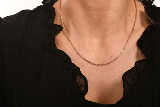 Italienische Rock Kette, 925 Silber rosévergoldet, ca. 45 cm, ca. 2,86g