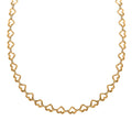 Italienische Diamantschliff Herzkette, 925 Silber vergoldet, 45+5cm