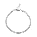 Strukturiertes Fischgräten-Armband, 18+2cm, 925 Silber