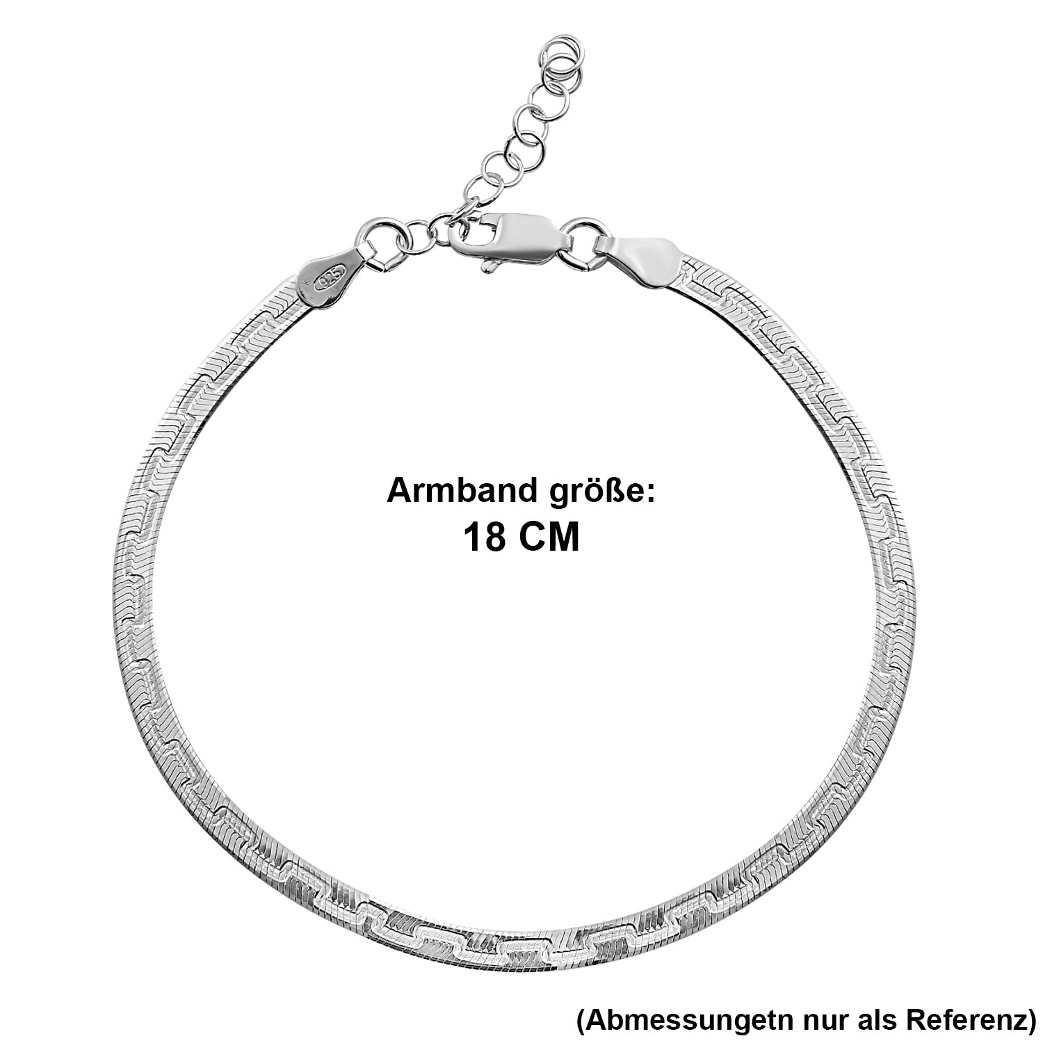 Mäandermuster Armband ca. 18+2 cm, 925 Silber ca. 2,79g