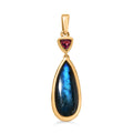 AAA Labradorit und Rhodolith Granat Anhänger - 7,55 ct.