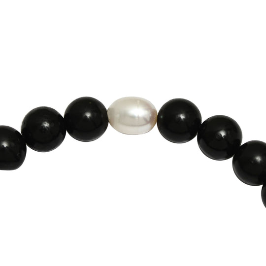 Shungit, Perle Armband, 19 cm, ca. 125.00 ct