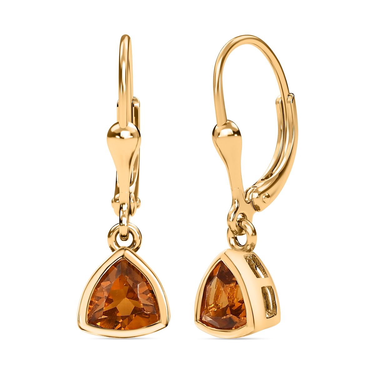 Serra Gaucha Citrin Ohrringe, 925 Silber Gelbgold Vermeil, ca. 1.32 ct