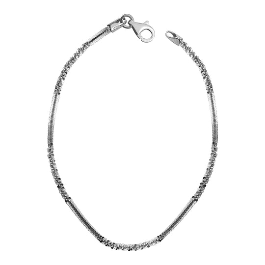 Italienisches alternierendes Margarita 19cm Armband in vergoldetem Silber