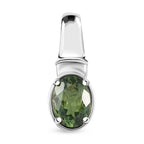 Natürlicher grüner Apatit Anhänger, 925 Silber platiniert ca. 1.18 ct