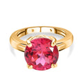 Lab Created Padparadscha-Saphir (B) Ring, 925 Silber Gelbgold Vermeil (Größe 17.00) ca. 7.07 ct