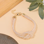 Weißer Kristall Armband ca. 20 cm Reines Messing