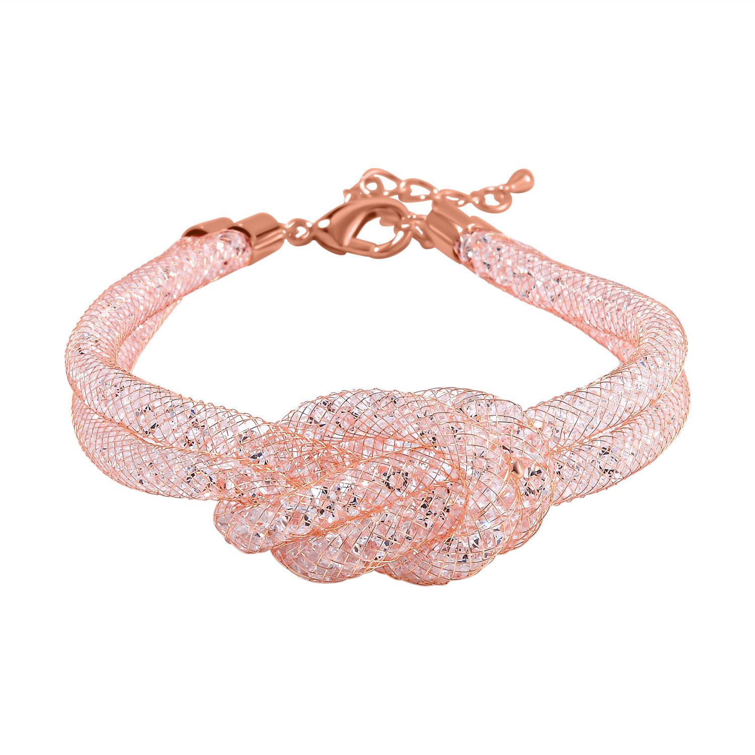 Weißer Kristall Armband ca. 20 cm Reines Messing