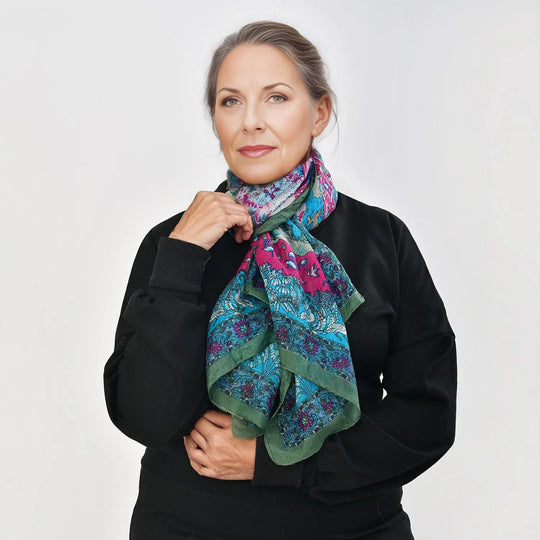 Geschmeidiger Luxuriöser 100% Seiden-Schal, 50 x 160 cm, dunkelrot
