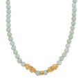 Mehrfarbiger Amazonit Halskette ca. 45 cm Standard gelb vergoldet ca. 250,00 ct.