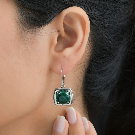 Malachit Ohrringe  Edelstahl ca. 14,57 ct.