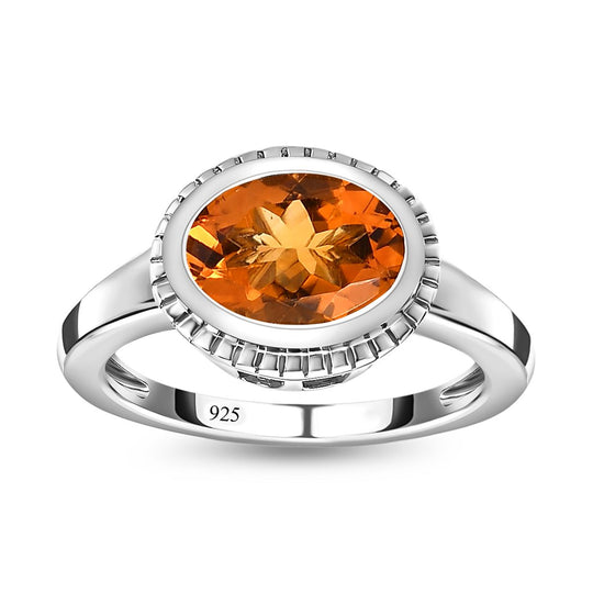 AA Serra Gaucha Citrin Ring, 925 Silber platiniert, ca. 1.63 ct