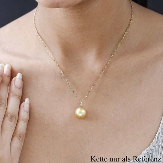AAA Goldene Südsee Perle Anhänger 750 Gold