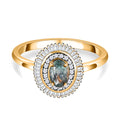 Alexandrit, Weißer Diamant Ring 750 Gold (Größe 18.00) ca. 1,05 ct