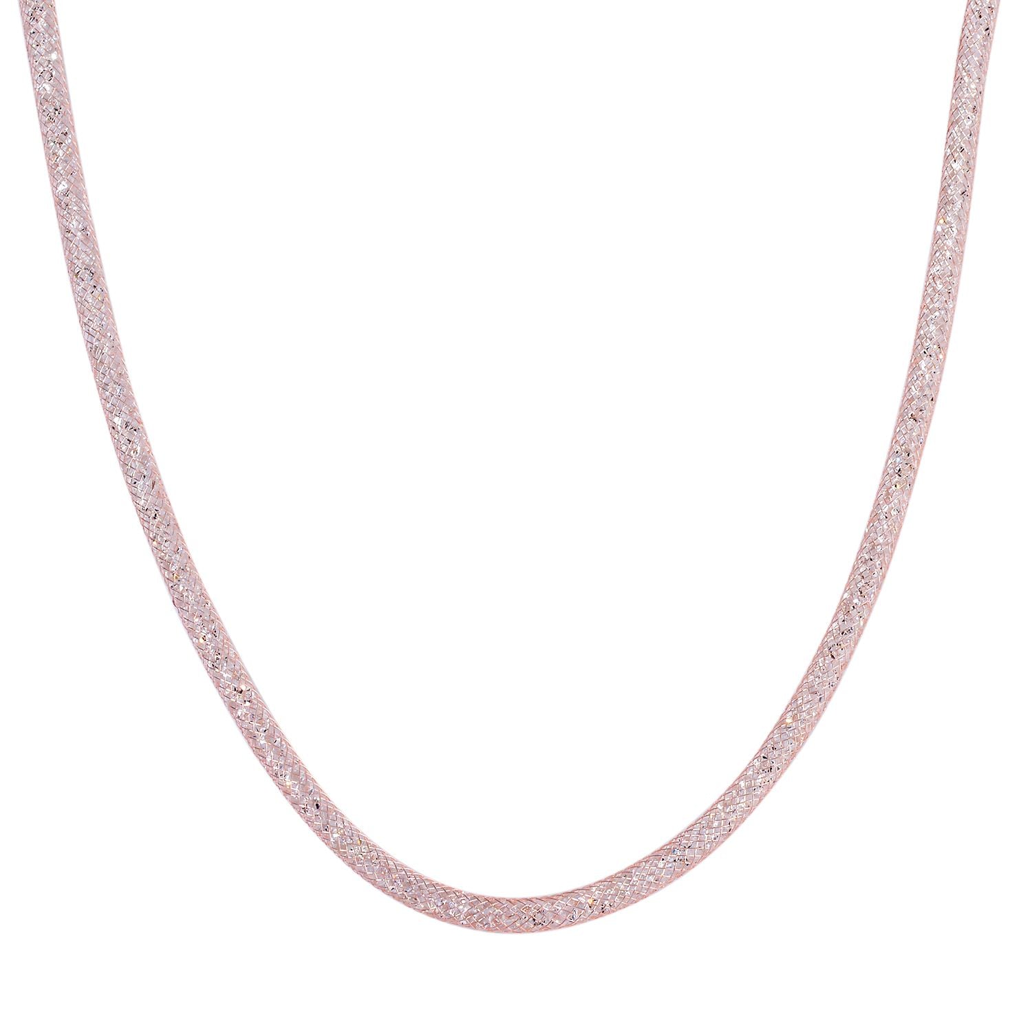 Weißer Kristall Halskette ca. 75 cm Reines Messing