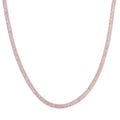 Weißer Kristall Halskette ca. 75 cm Reines Messing
