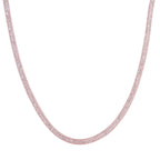 Weißer Kristall Halskette ca. 75 cm Reines Messing