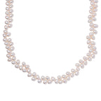 Weiße Süßwasser Perle Halskette ca. 45 cm 925 Silber rhodiniert