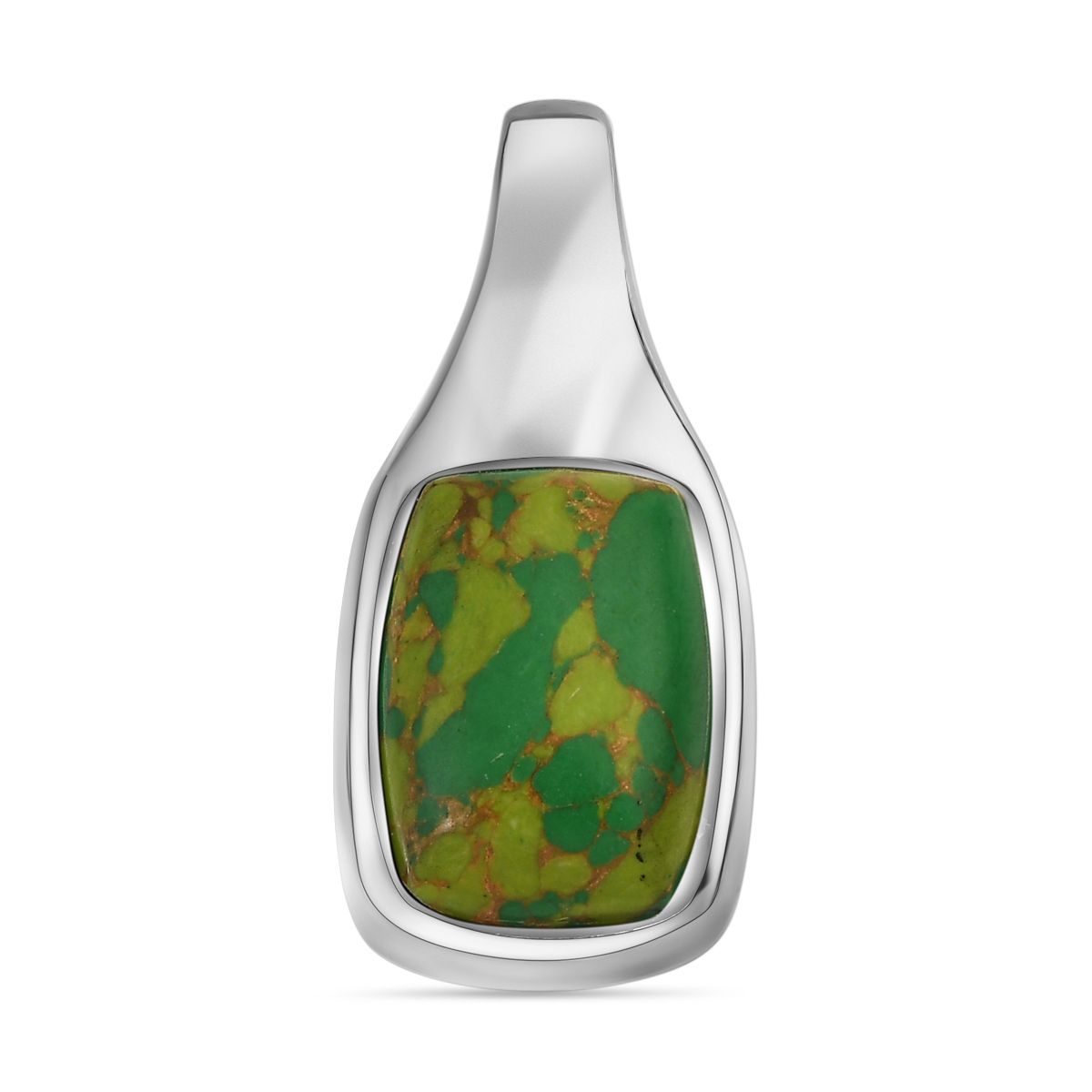 Grünes Türkis Anhänger, 316L Edelstahl , ca. 12.87 ct
