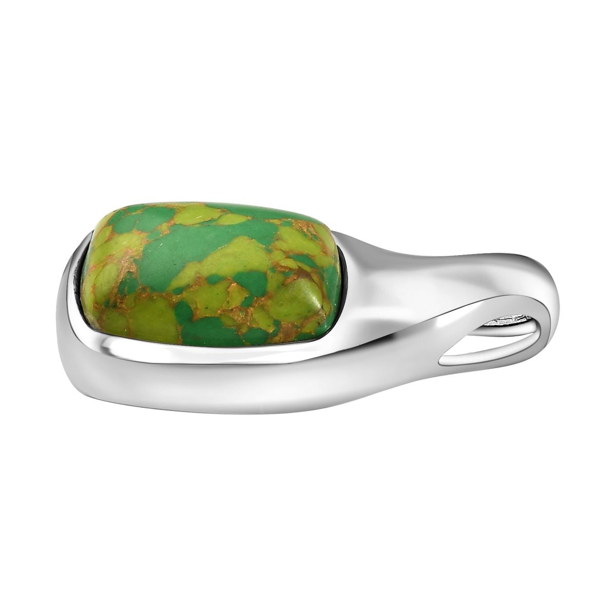 Grünes Türkis Anhänger, 316L Edelstahl , ca. 12.87 ct