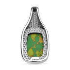 Grünes Türkis Anhänger, 316L Edelstahl , ca. 12.87 ct