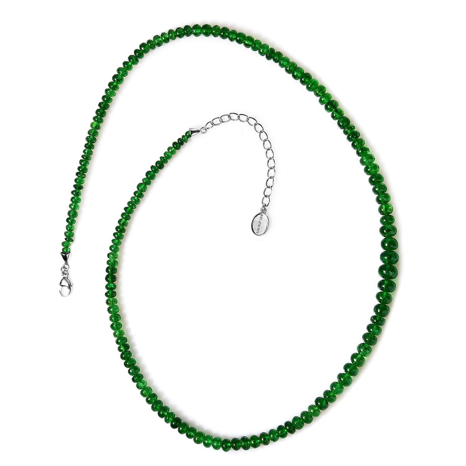 AAAA Tsavorite Granat Halskette ca. 45 cm 950 Platin ca. 93,87 ct.