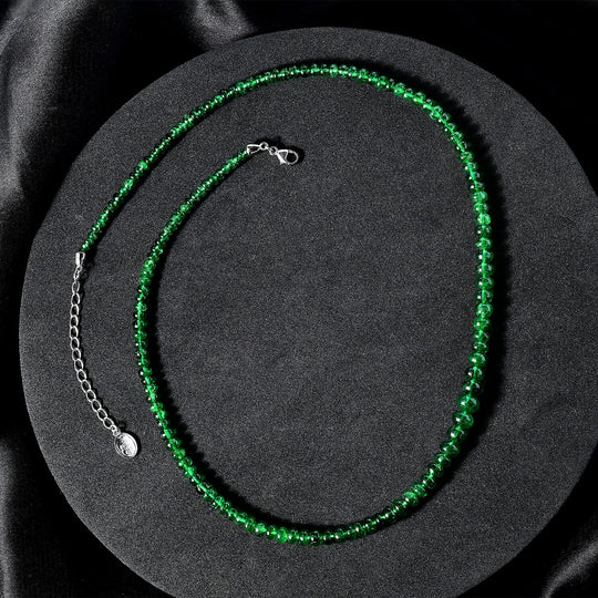 AAAA Tsavorite Granat Halskette ca. 45 cm 950 Platin ca. 93,87 ct.