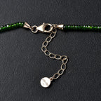 AAAA Natürlicher Chromdiopsid Halskette ca. 45 cm + 5 cm Extender 585 Gold ca. 70,00 ct.