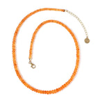 AAAA Spessartin Granat Halskette ca. 45 cm +5 cm Extender, 750 Gold ca. 90,00 ct.
