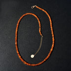 AAAA Spessartin Granat Halskette ca. 45 cm +5 cm Extender, 750 Gold ca. 90,00 ct.