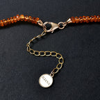 AAAA Spessartin Granat Halskette ca. 45 cm +5 cm Extender, 750 Gold ca. 90,00 ct.