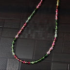 AAAA Mehrfarbig-Turmalin Halskette ca. 45 cm+ 5 cm extender, AGI zertifiziert, 750 Gold ca. 50.00 ct