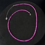 AAAA Rosa Saphir Halskette, AGI zertifiziert und geprüft, ca. 45 cm+ 5 cm extender, 950 Platin ca. 65.00 ct