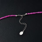 AAAA Rosa Saphir Halskette, AGI zertifiziert und geprüft, ca. 45 cm+ 5 cm extender, 950 Platin ca. 65.00 ct