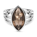 Rauchquarz Ring, Edelstahl (Größe 16.00) ca. 3.63 ct