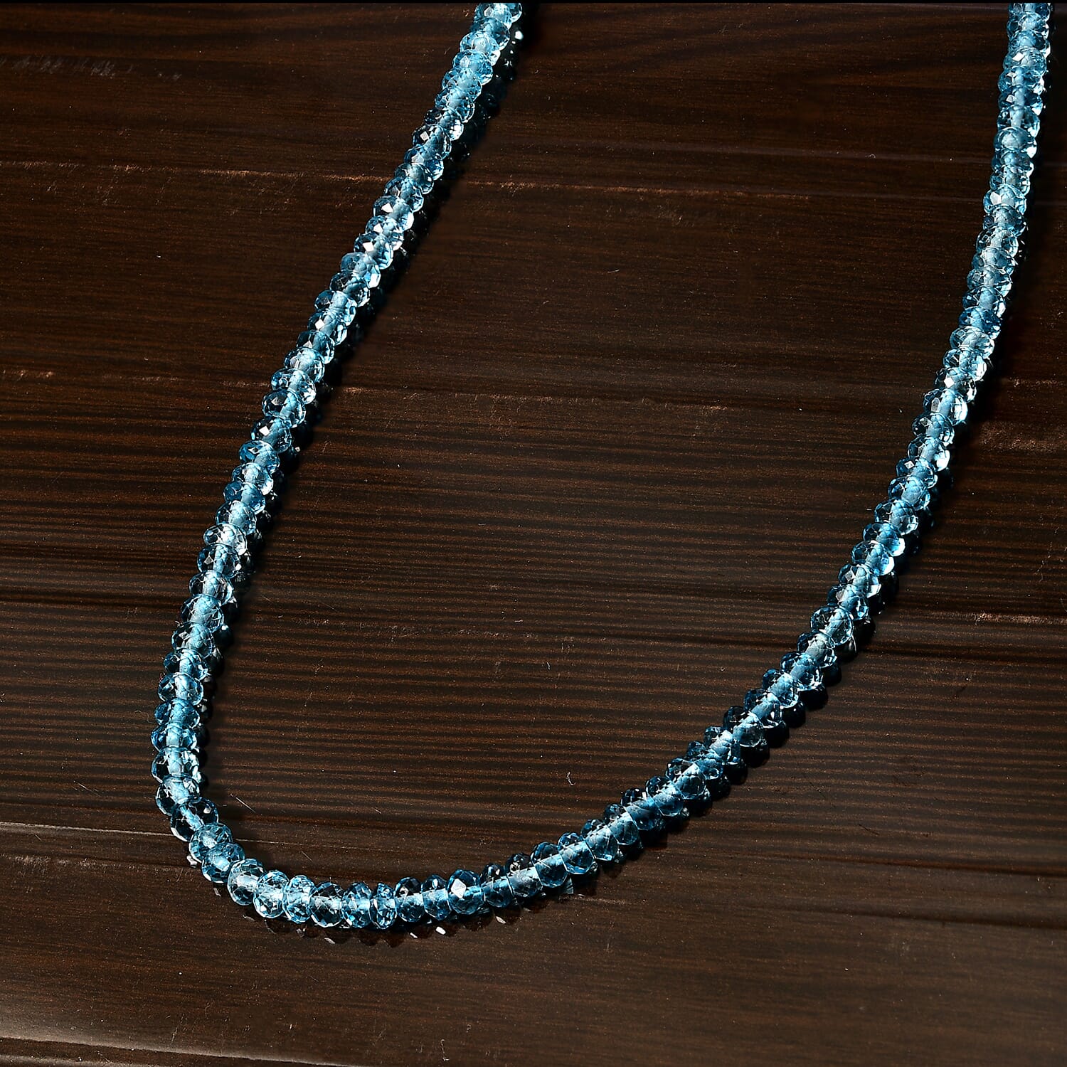 AAAA London Blau Topas Halskette ca. 45 cm 585 Gold ca. 89,91 ct.