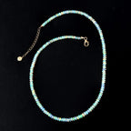 AAAA Natürliche, äthiopische Welo Opal Halskette, AGI zertifiziert und geprüft, ca. 45 cm+ 5 cm Extender, 585 Gelb Gold ca. 40.00 ct