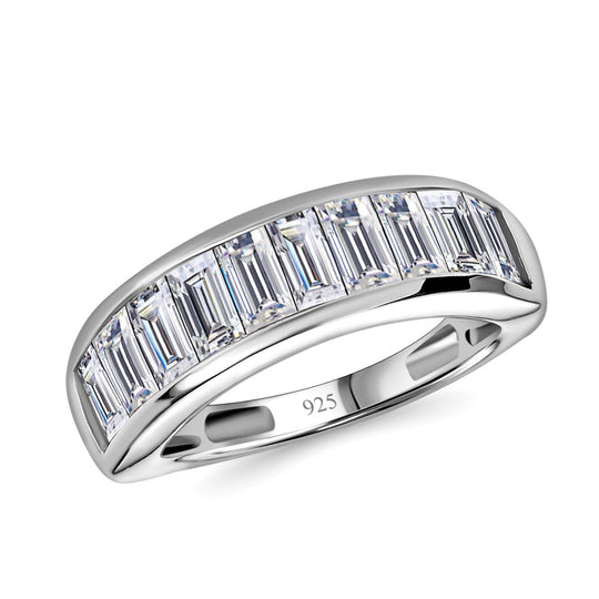 Weiße Topas Ring, 925 Silber platiniert, ca. 2.53 ct
