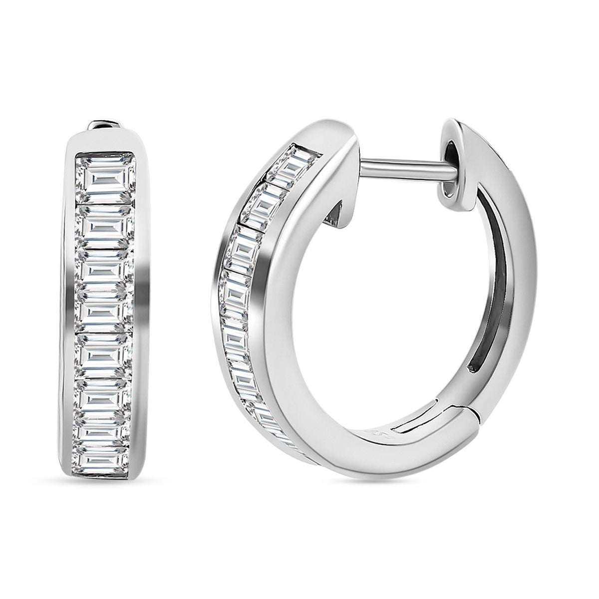 Weißer Topas Ohrringe, 925 Silber platiniert ca. 1.57 ct