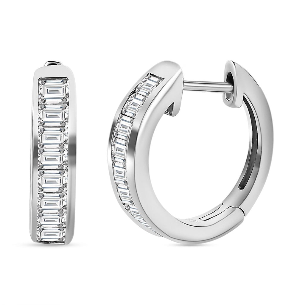 Weißer Topas Ohrringe, 925 Silber platiniert ca. 1.57 ct