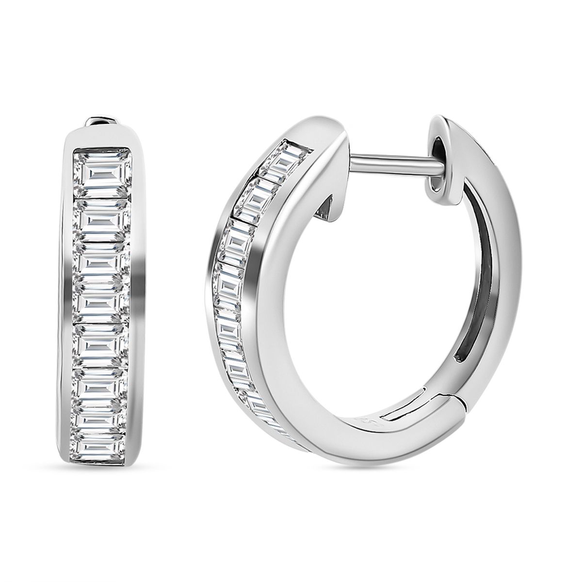 Weißer Topas Ohrringe, 925 Silber platiniert ca. 1.57 ct