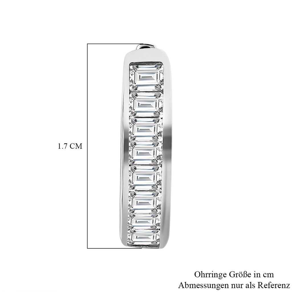 Weißer Topas Ohrringe, 925 Silber platiniert ca. 1.57 ct