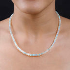 AAA Natürlicher, äthiopischer Welo Opal Halskette ca. 45 cm 585 Gold ca. 48,75 ct.