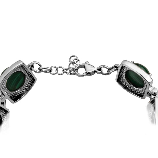 Malachit Armband ca. 18 cm Edelstahl ca. 64,10 ct.