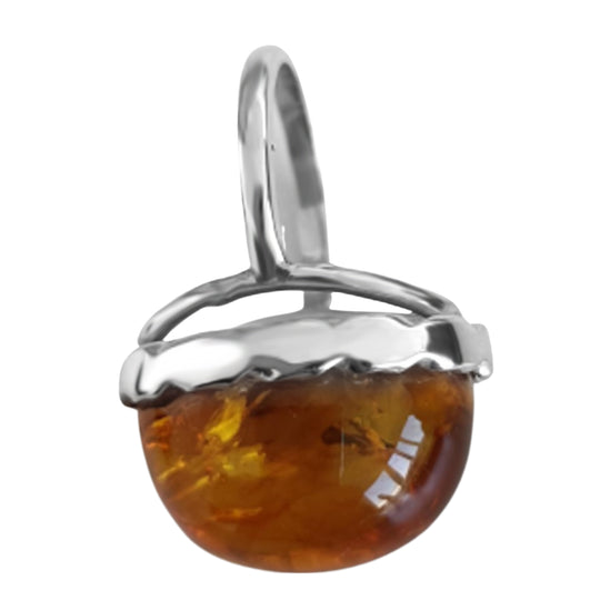 Natürlicher Baltischer Bernstein Ring, 925 Silber ca. 18.00 ct