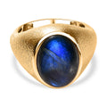 AAA Labradorit Ring, 925 Silber Gelbgold Vermeil, (Größe 18.00) ca. 6.64 ct