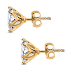 120 Facetten Moissanit Ohrringe, 585 Gelbgold, ca. 1.48 ct